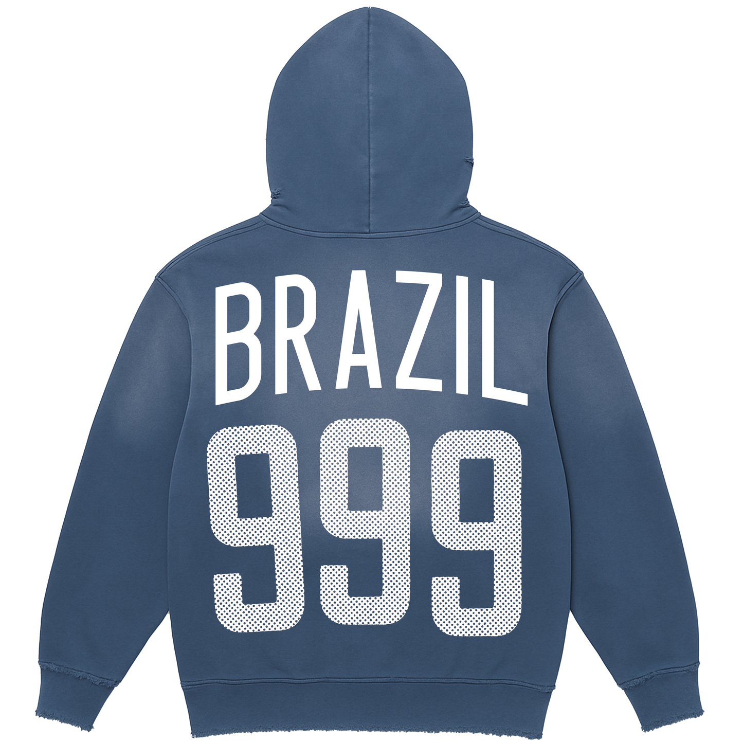 999 BRAZIL SUNDRY DISTRESSED NAVY HOODIE