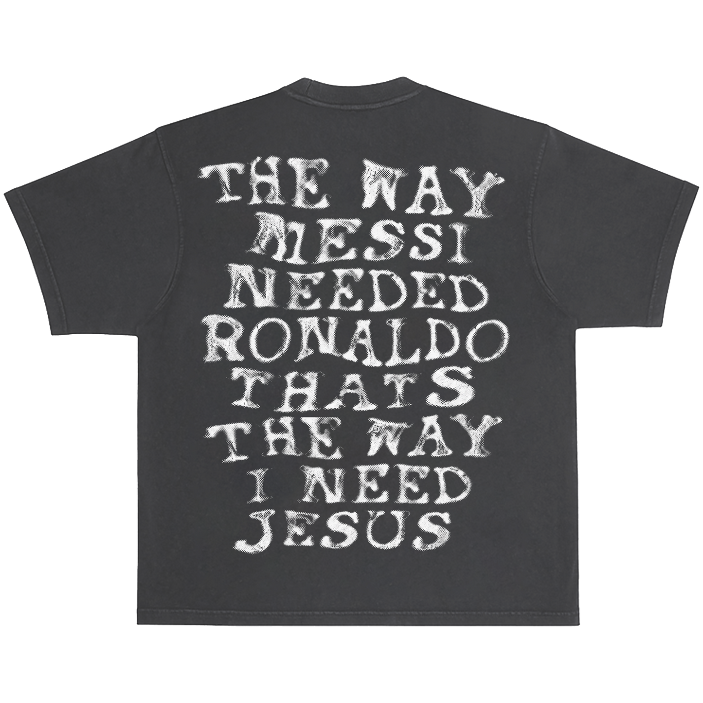 MESSI NEEDED RONALDO VINTAGE BLACK TEE
