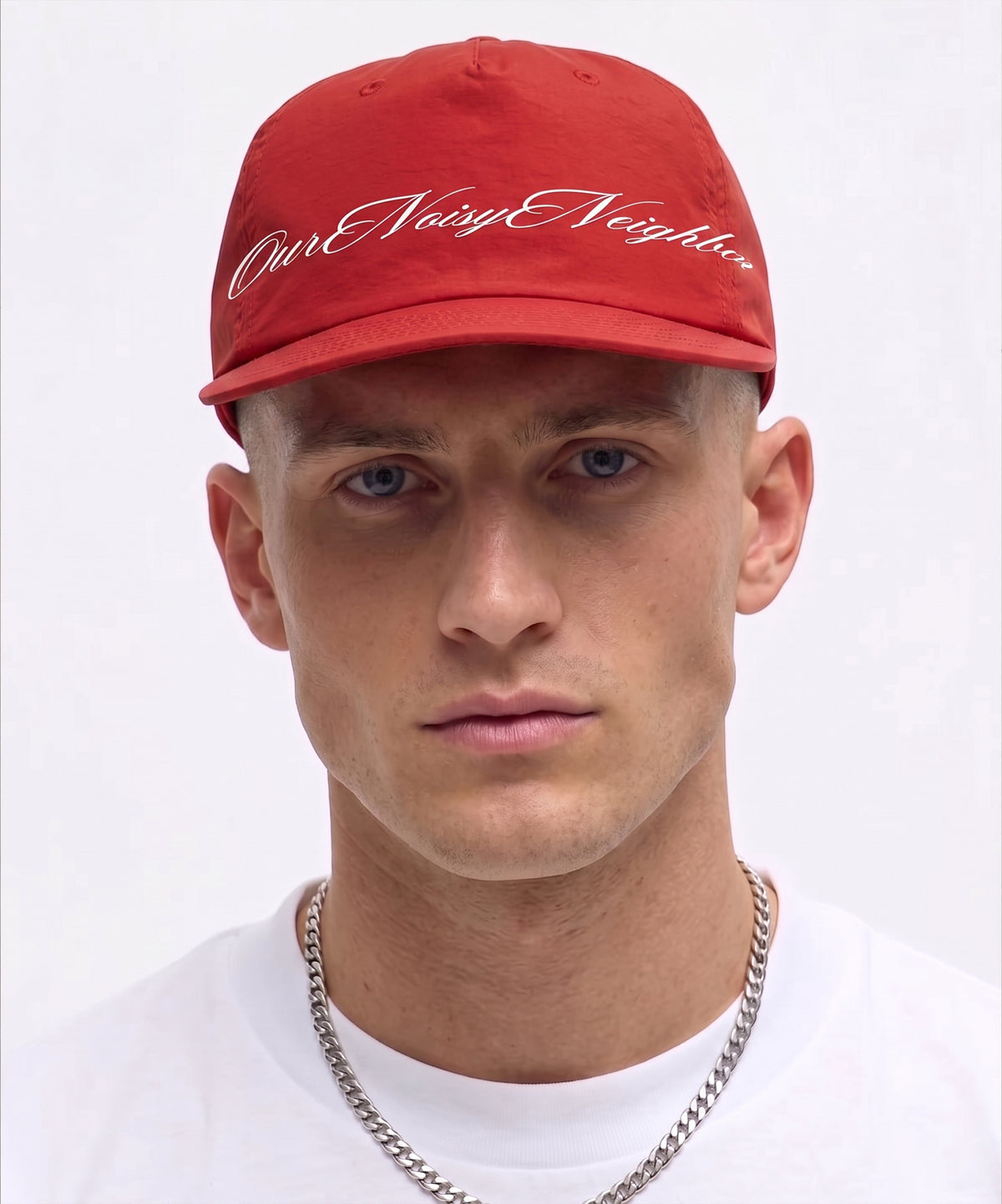 CURSIVE ONN LOGO RED NYLON SNAPBACK HAT