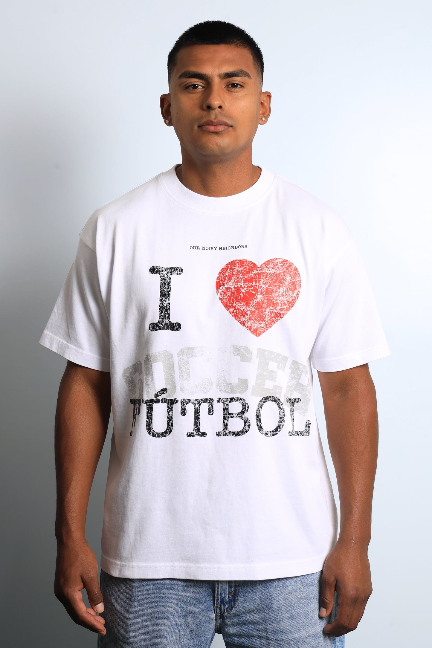 I LOVE FUTBOL SOCCER WHITE TEE