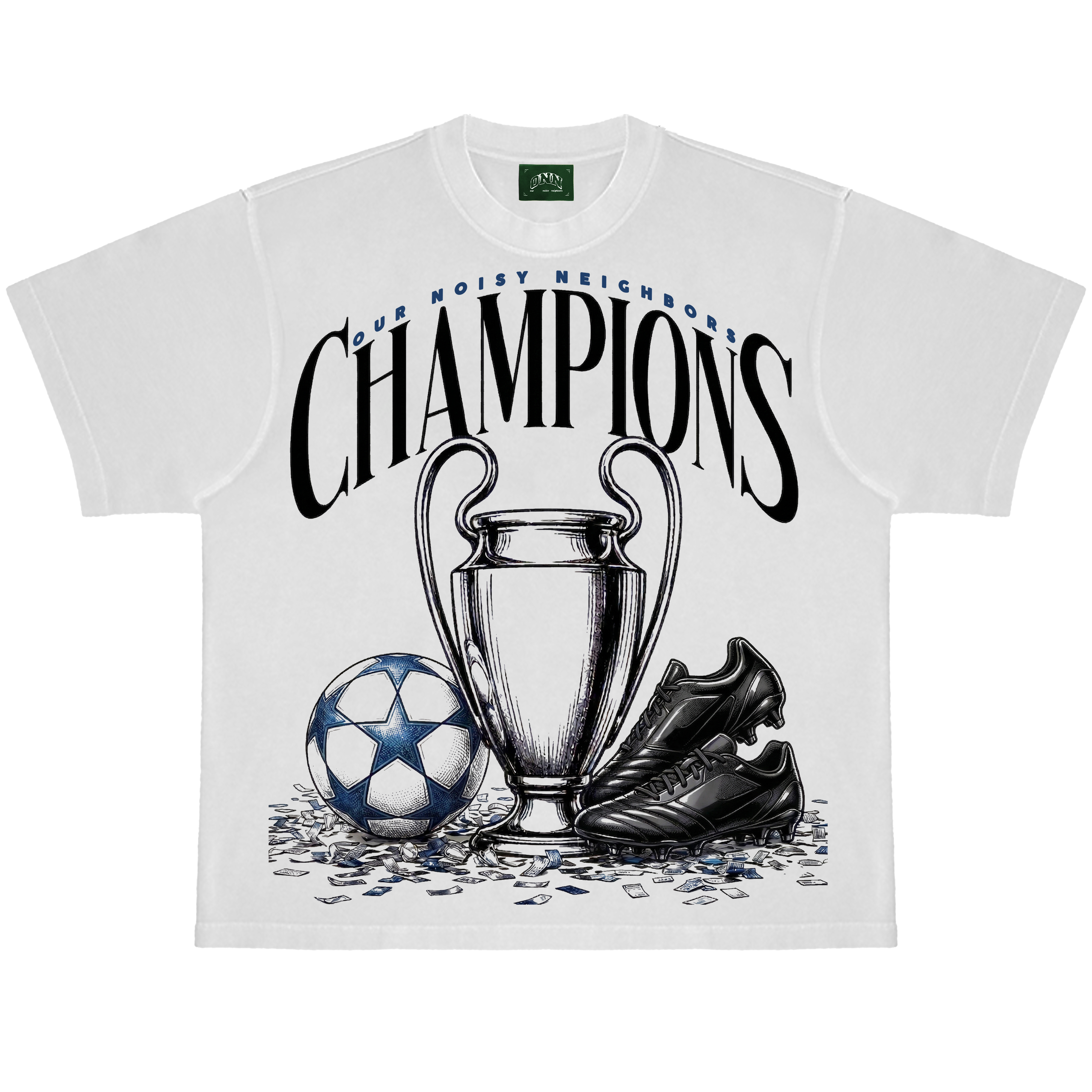 THE CHAMPIONS WHITE TEE – Our Noisy Neighbors
