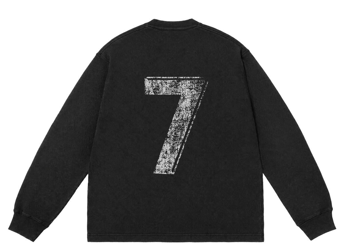 REAL ONN VINTAGE BLACK WAFFLE LS TEE