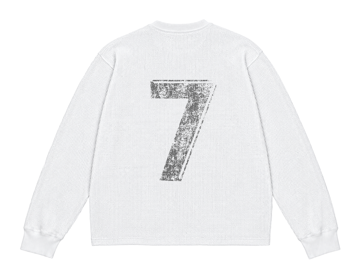 REAL ONN WHITE LS WAFFLE SHIRT