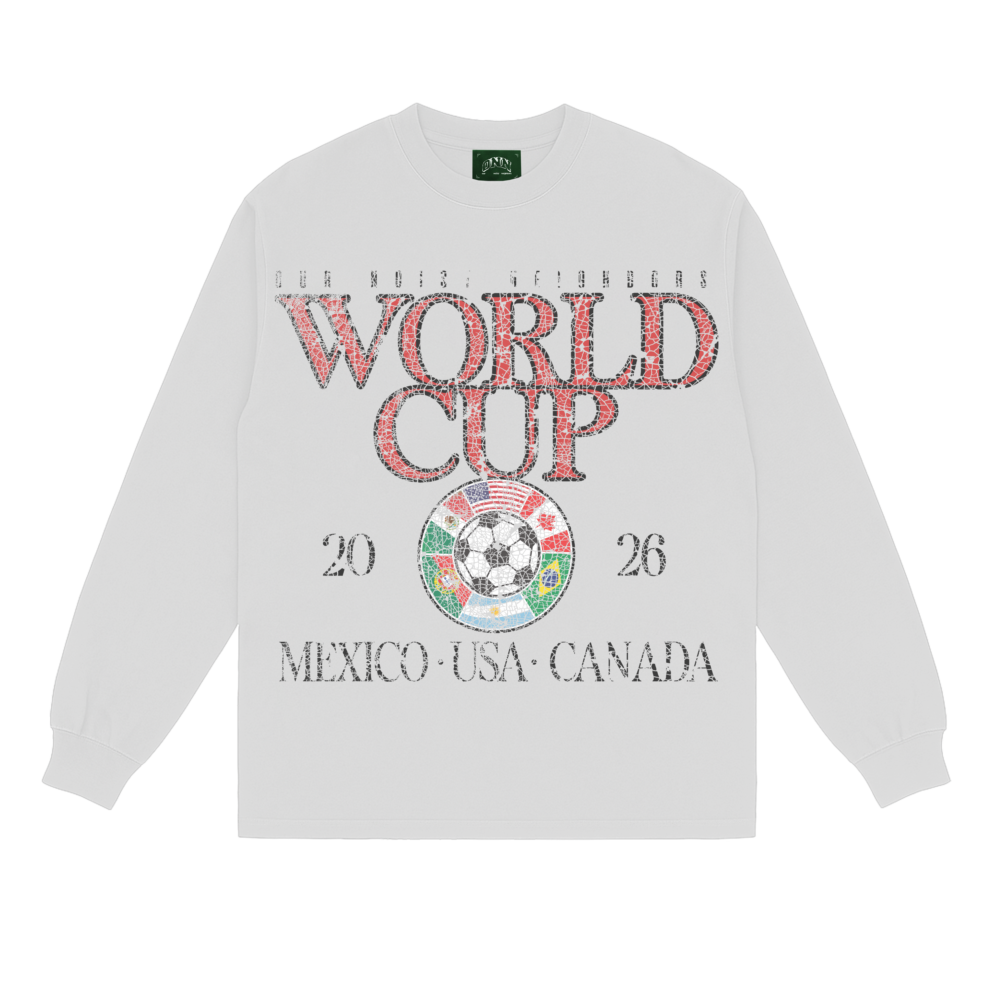 WORLD CUP 26 VINTAGE BLACK LONG SLEEVE TEE – Our Noisy Neighbors