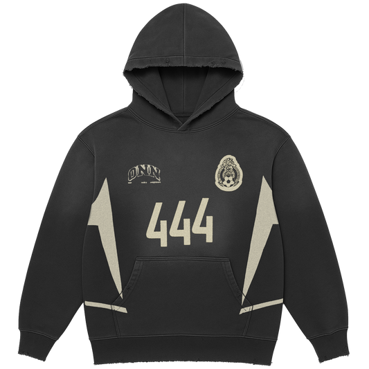 444 MX SUNDRY DISTRESSED BLACK HOODIE