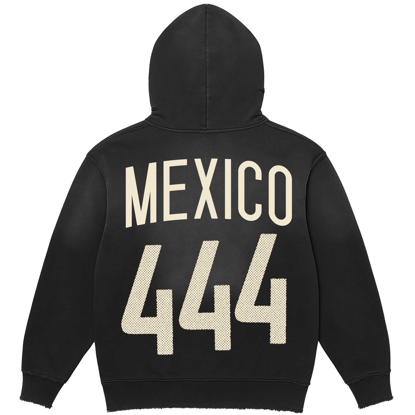 444 MX SUNDRY DISTRESSED BLACK HOODIE