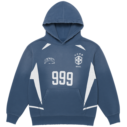 999 BRAZIL SUNDRY DISTRESSED NAVY HOODIE