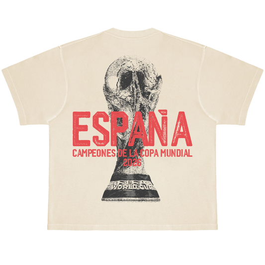 ESPAÑA CAMPEONES DE LA COPA MUNDIAL OFF WHITE TEE