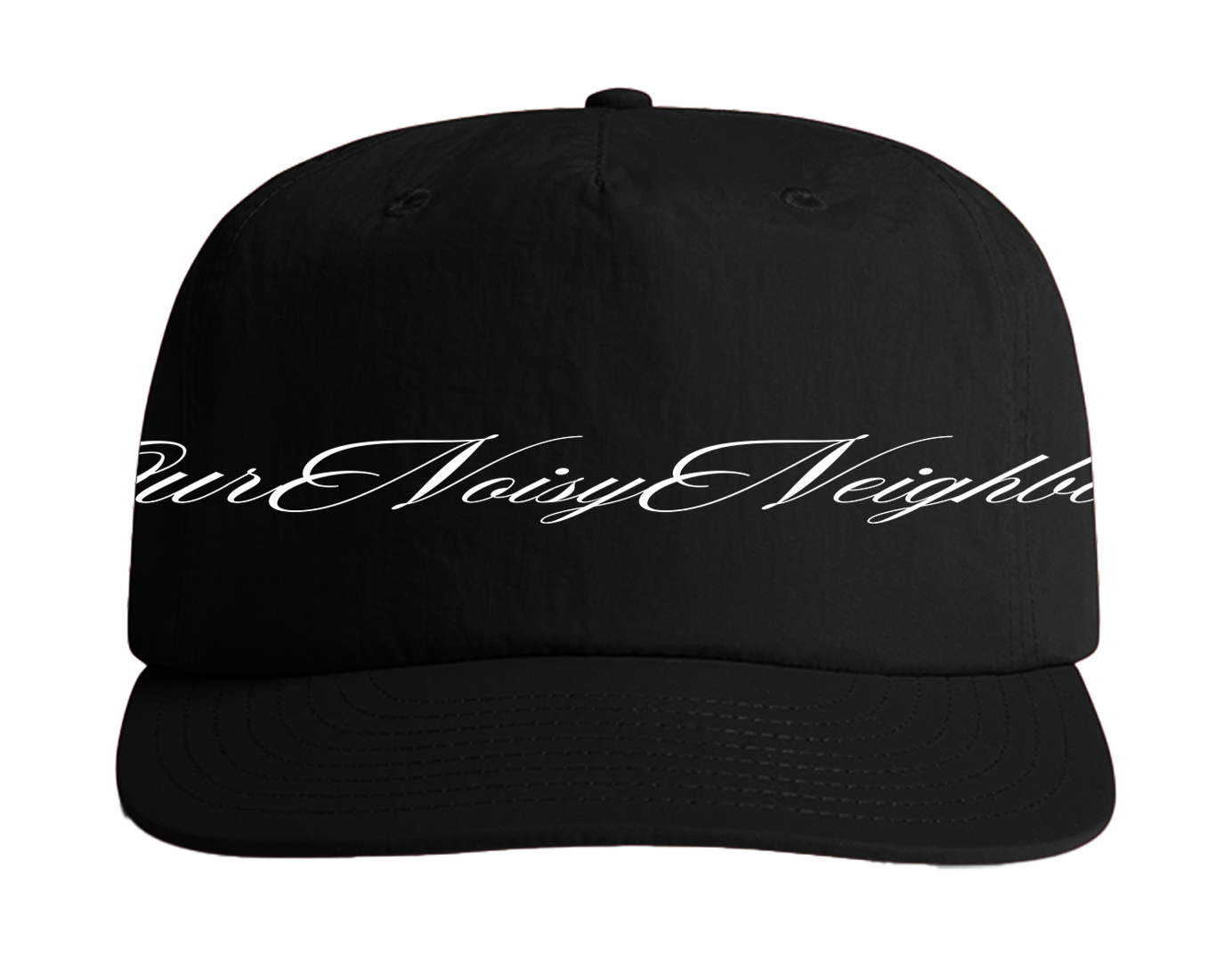 CURSIVE ONN LOGO BLACK NYLON SNAPBACK HAT