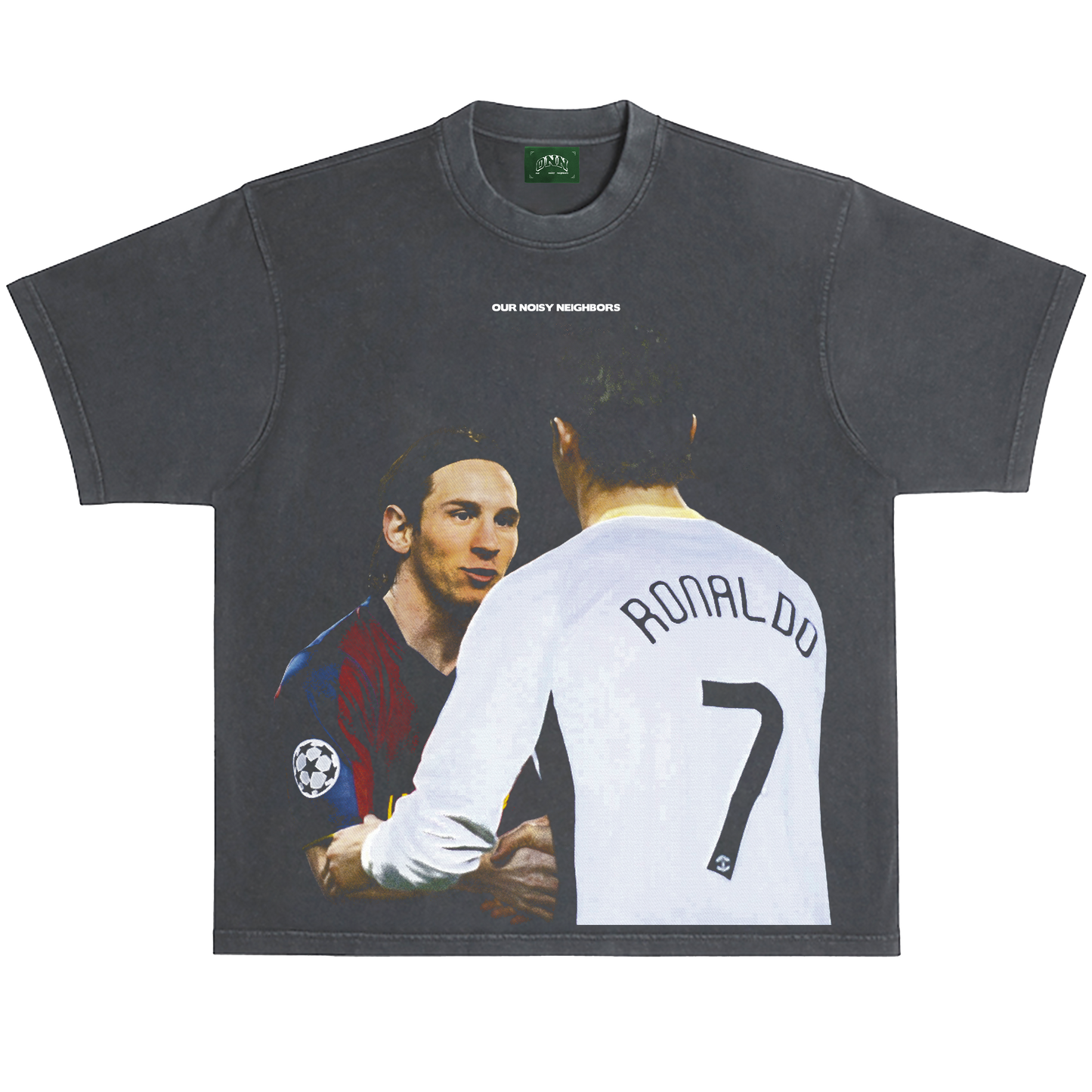 MESSI NEEDED RONALDO VINTAGE BLACK TEE