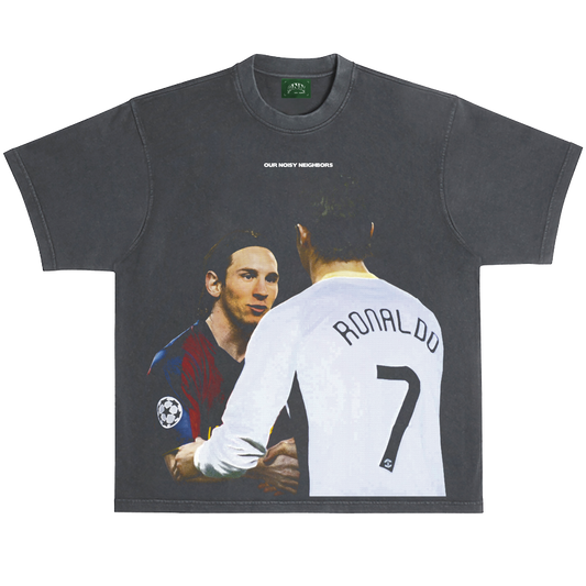 MESSI NEEDED RONALDO VINTAGE BLACK TEE