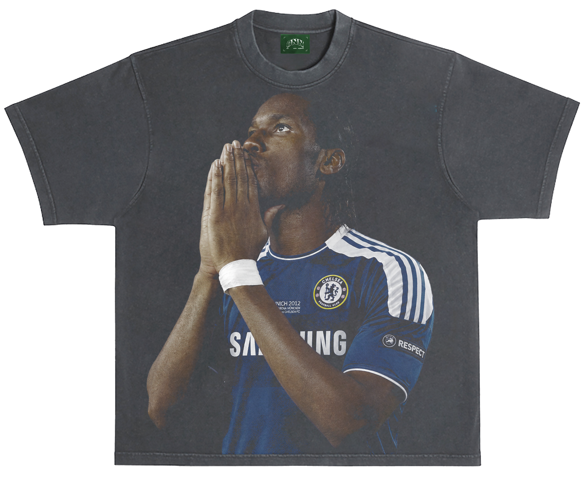DROGBA GOD IS WONDERFUL VINTAGE BLACK TEE