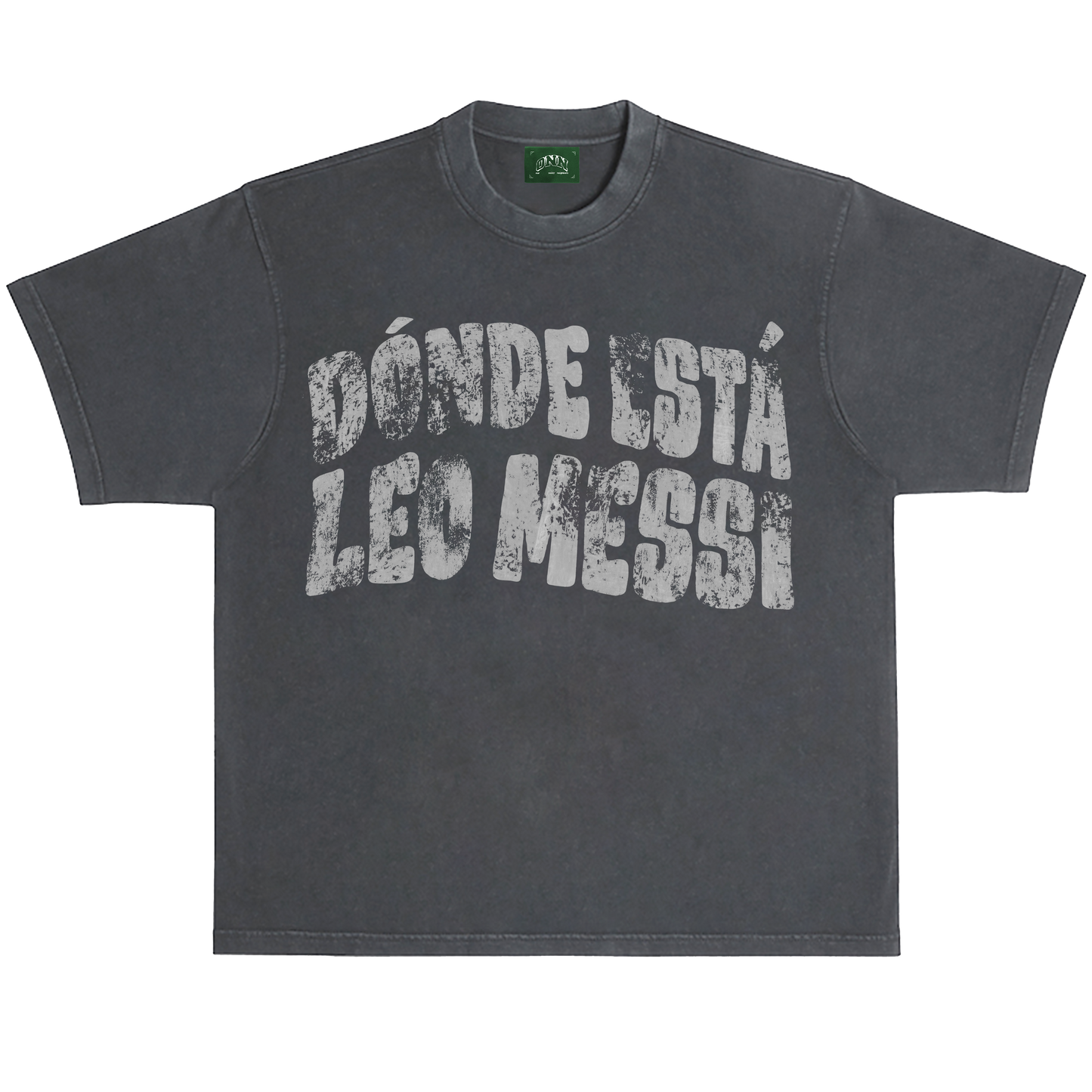 DONDE ESTA LEO MESSI VINTAGE BLACK TEE