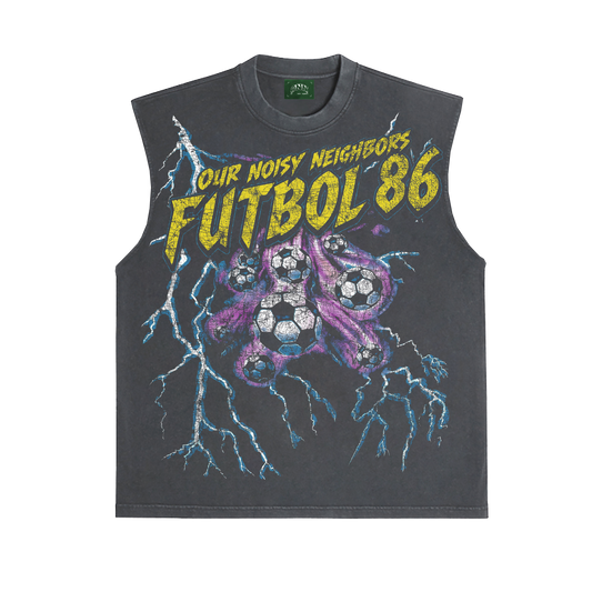 ONN FUTBOL 86 VINTAGE BLACK NO SLEEVES TEE