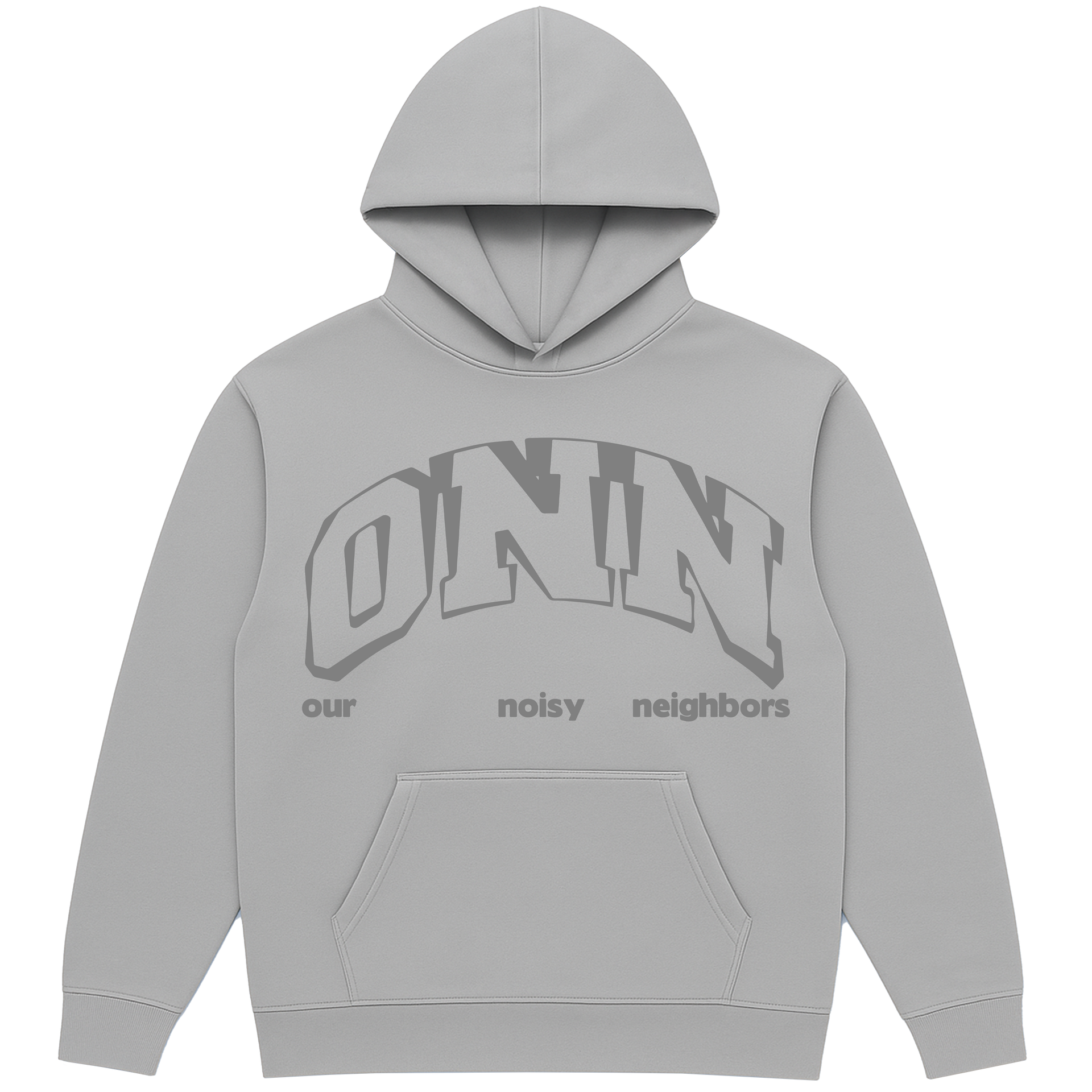 LOGO GREY HOODIE – Our Noisy Neighbors