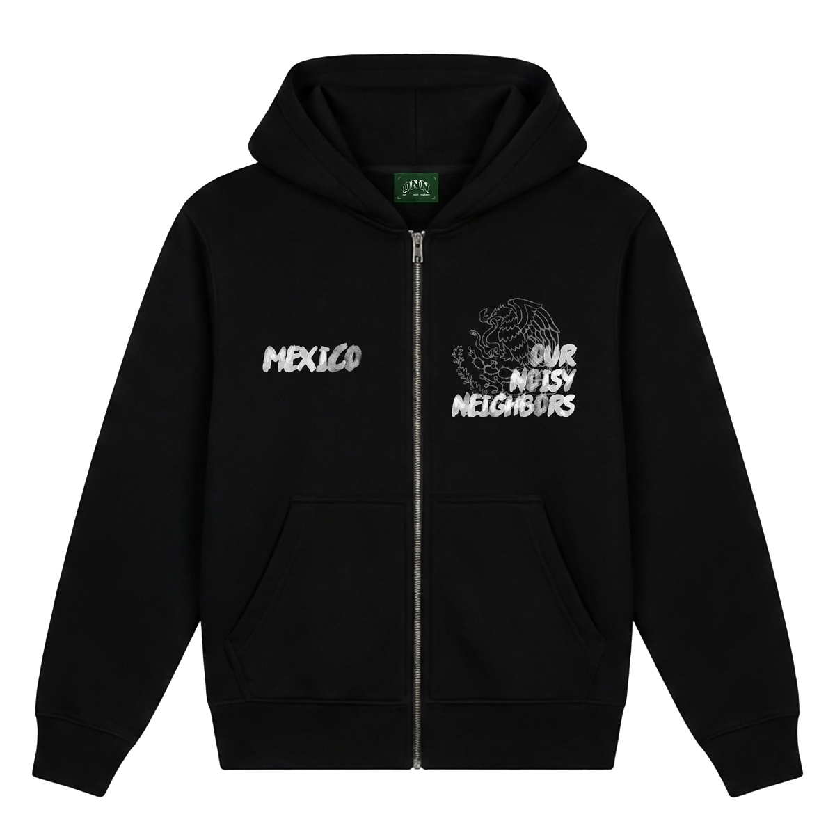 MEXICO ANGEL BLACK ZIP UP HOODIE
