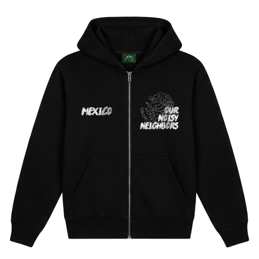 MEXICO ANGEL BLACK ZIP UP HOODIE