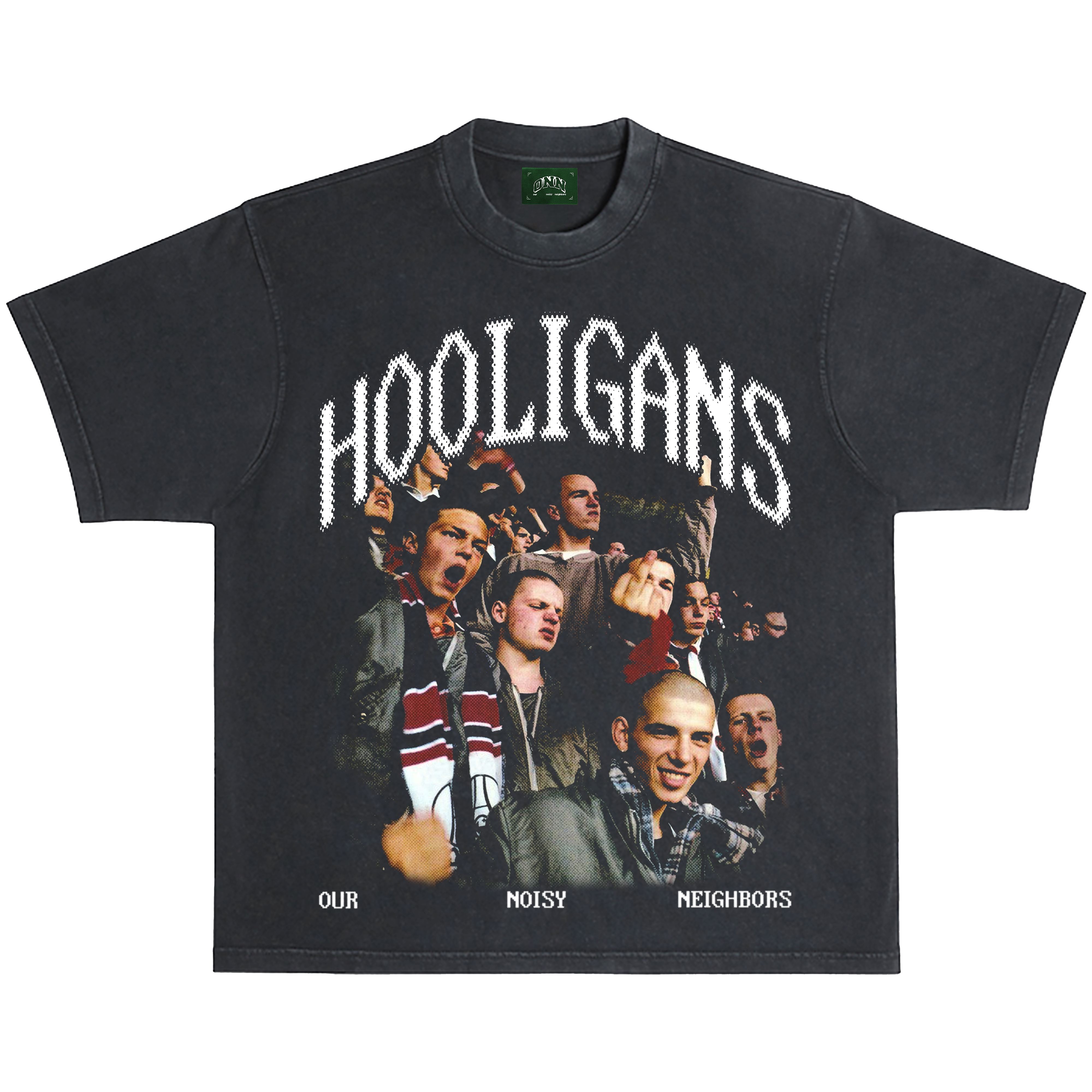 Hooligans Front HOOLIGANS BOX TEE – Our Noisy Neighbors
