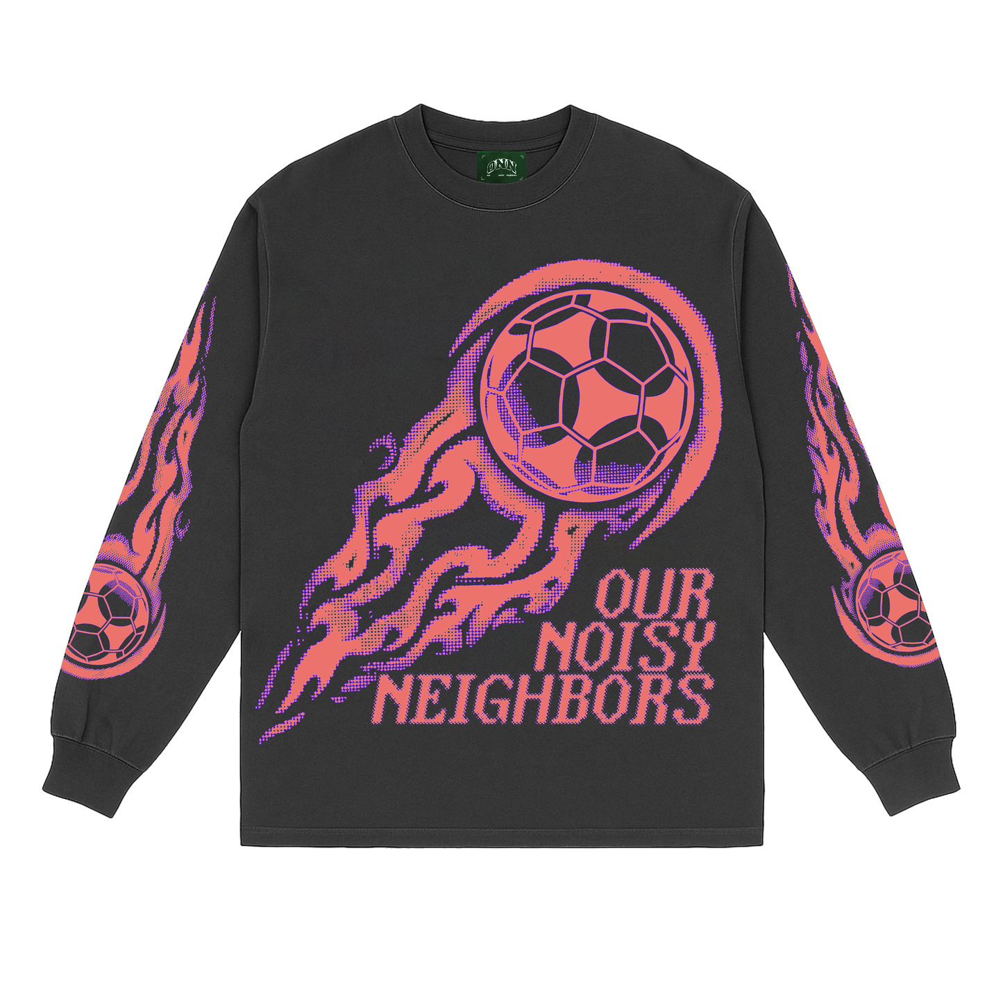 ONN FLAME VINTAGE BLACK LS TEE