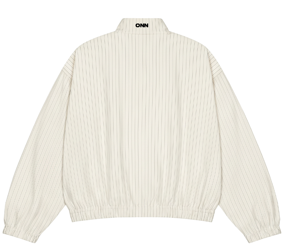 ONN OFF WHITE UNISEX STRIPED FULL-ZIP UP TRACK JACKET