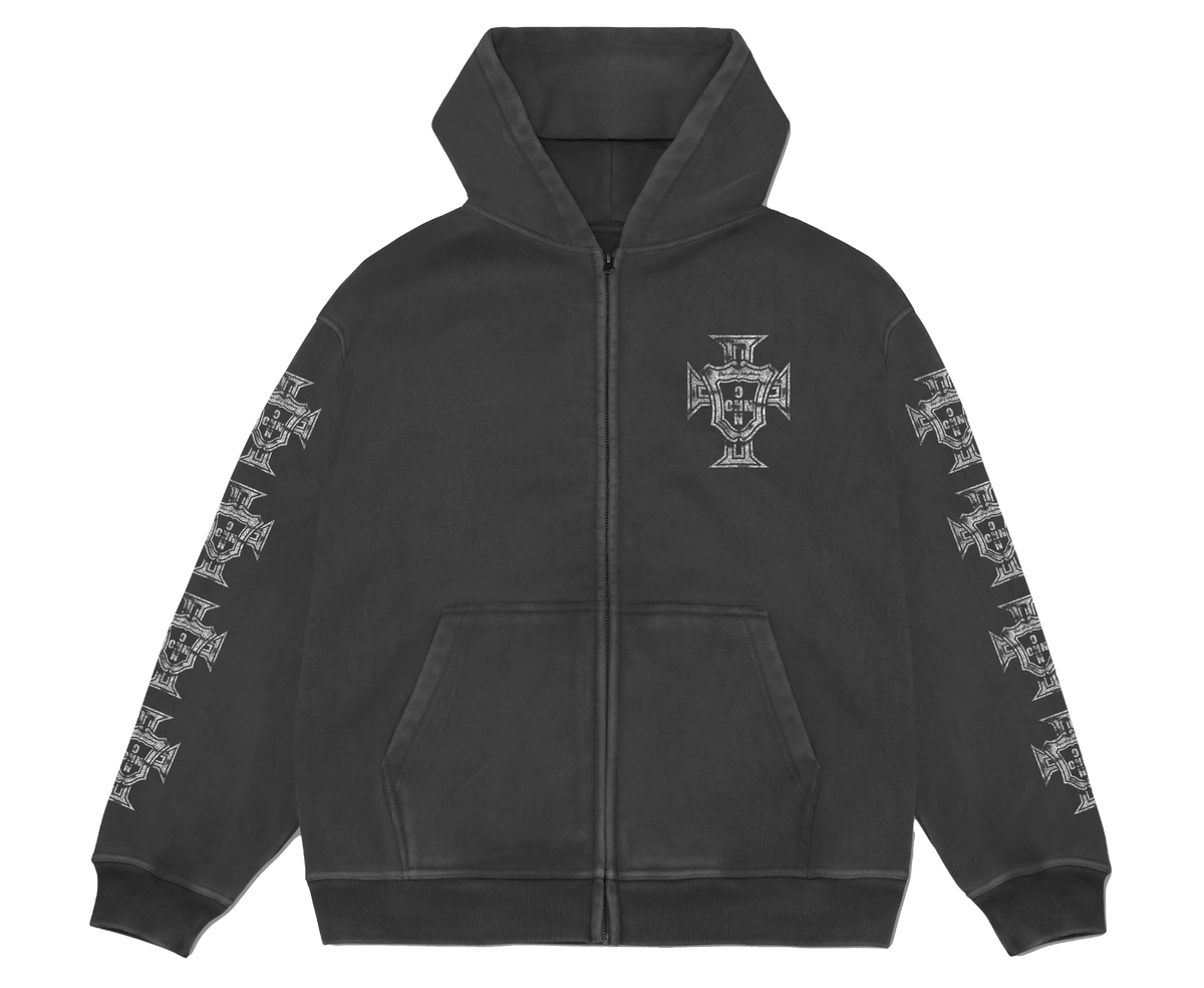 ONN CREST VINTAGE BLACK ZIP UP JACKET