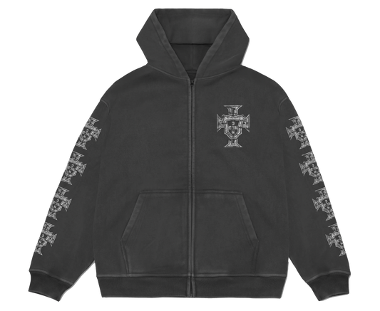 ONN CREST VINTAGE BLACK ZIP UP JACKET