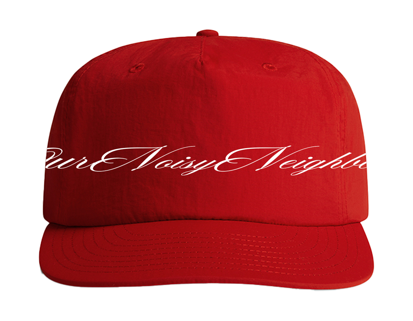 CURSIVE ONN LOGO RED NYLON SNAPBACK HAT