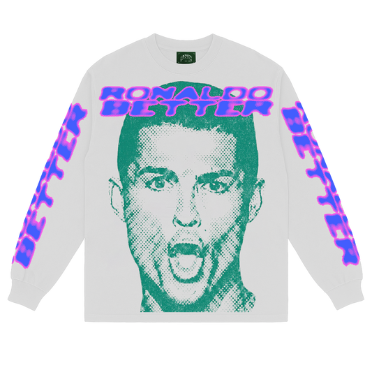 RONALDO BETTER WHITE LONG SLEEVE TEE