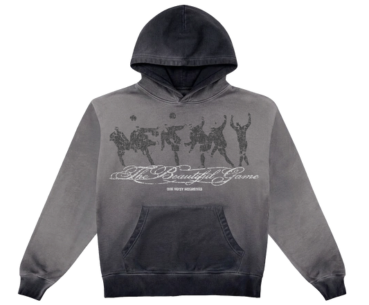 THE BEAUTIFUL GAME CHARCOAL OIL WASH HOODIE