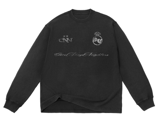 REAL ONN VINTAGE BLACK WAFFLE LS TEE