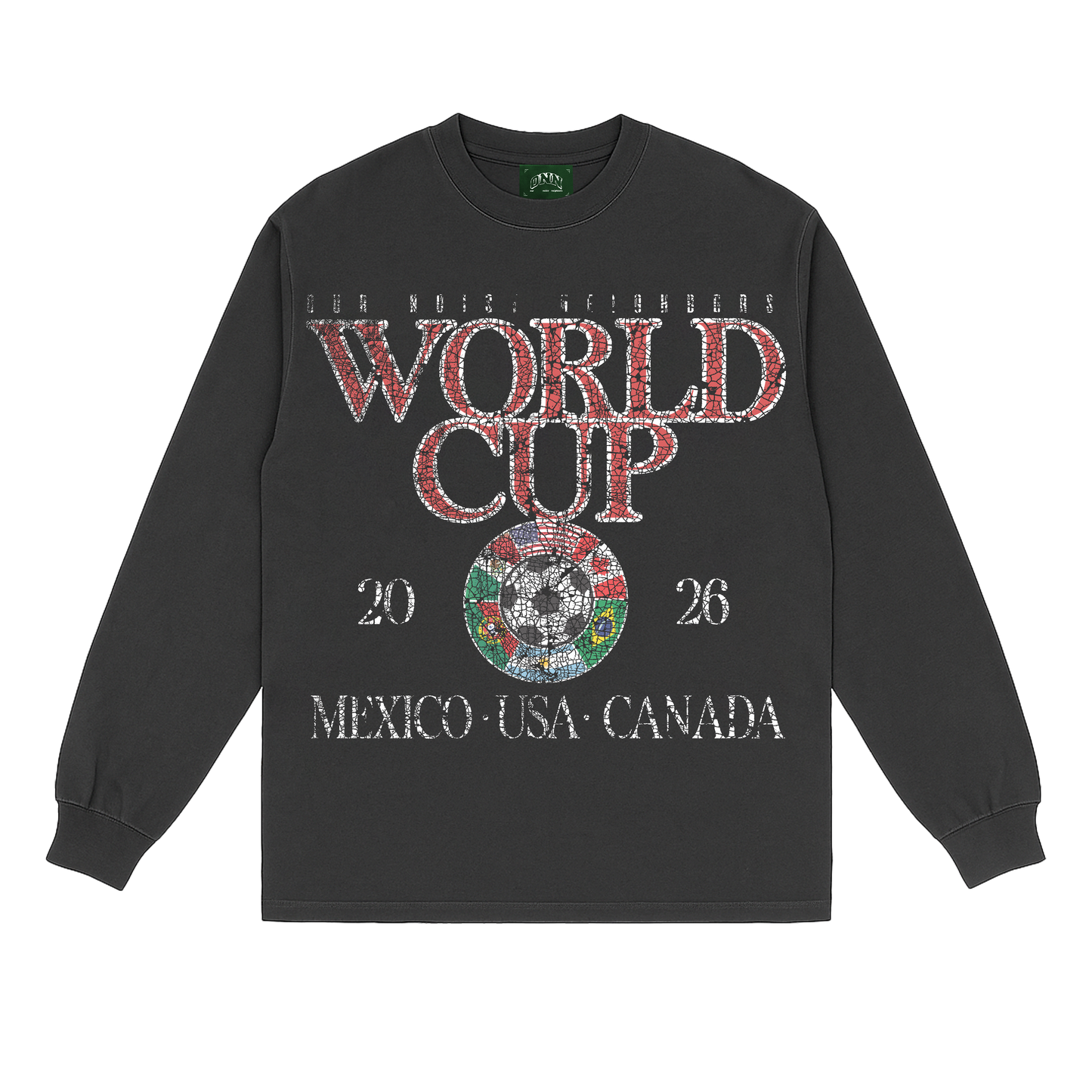 WORLD CUP 26 VINTAGE BLACK LONG SLEEVE TEE