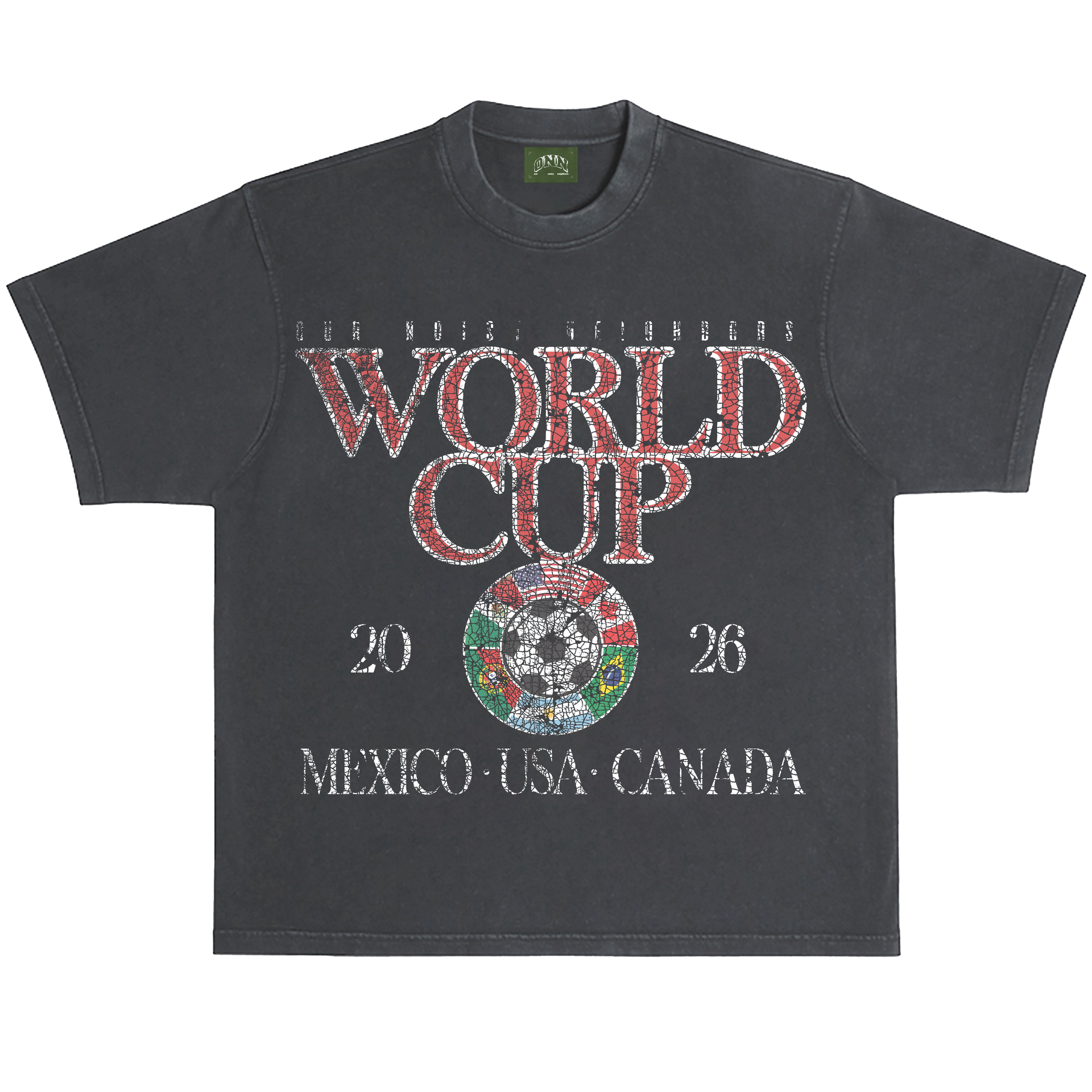 WORLD CUP 26 VINTAGE BLACK TEE – Our Noisy Neighbors